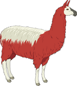 Lama in Hummer Blog rot weiß