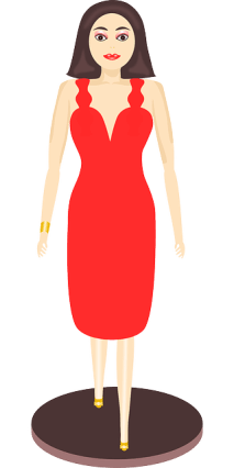 Kleiderpuppe rotes Kleid